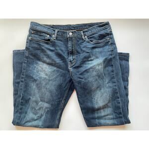 Men's Levi's 514 Dark Wash Straight Leg Denim Size 38x30